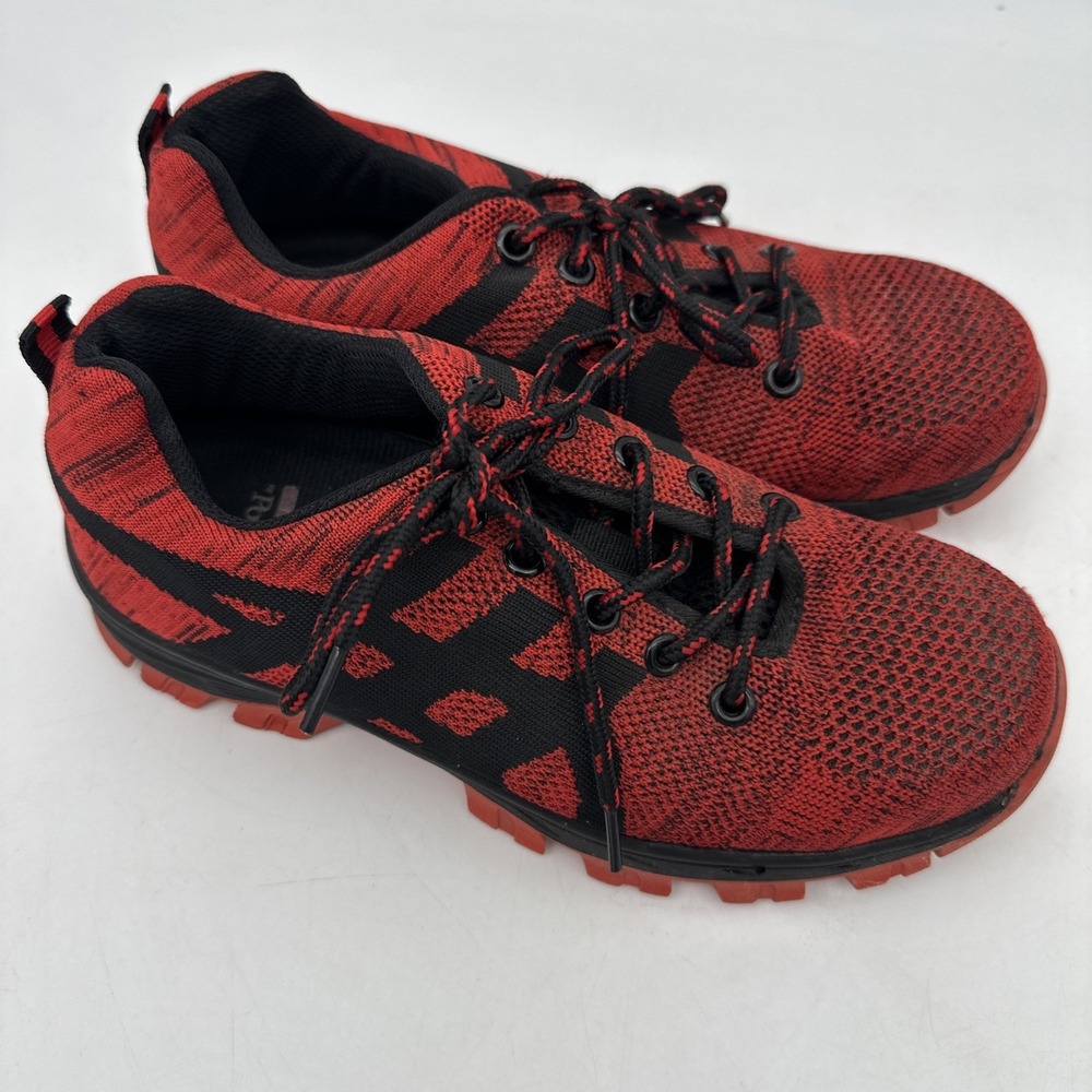 RED WING Safety Steel Toe Black/Red Work Shoes Size 37/ US 6.5-7 EUC